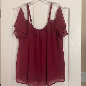 NWOT Torrid Cold Shoulder Blouse Burgundy